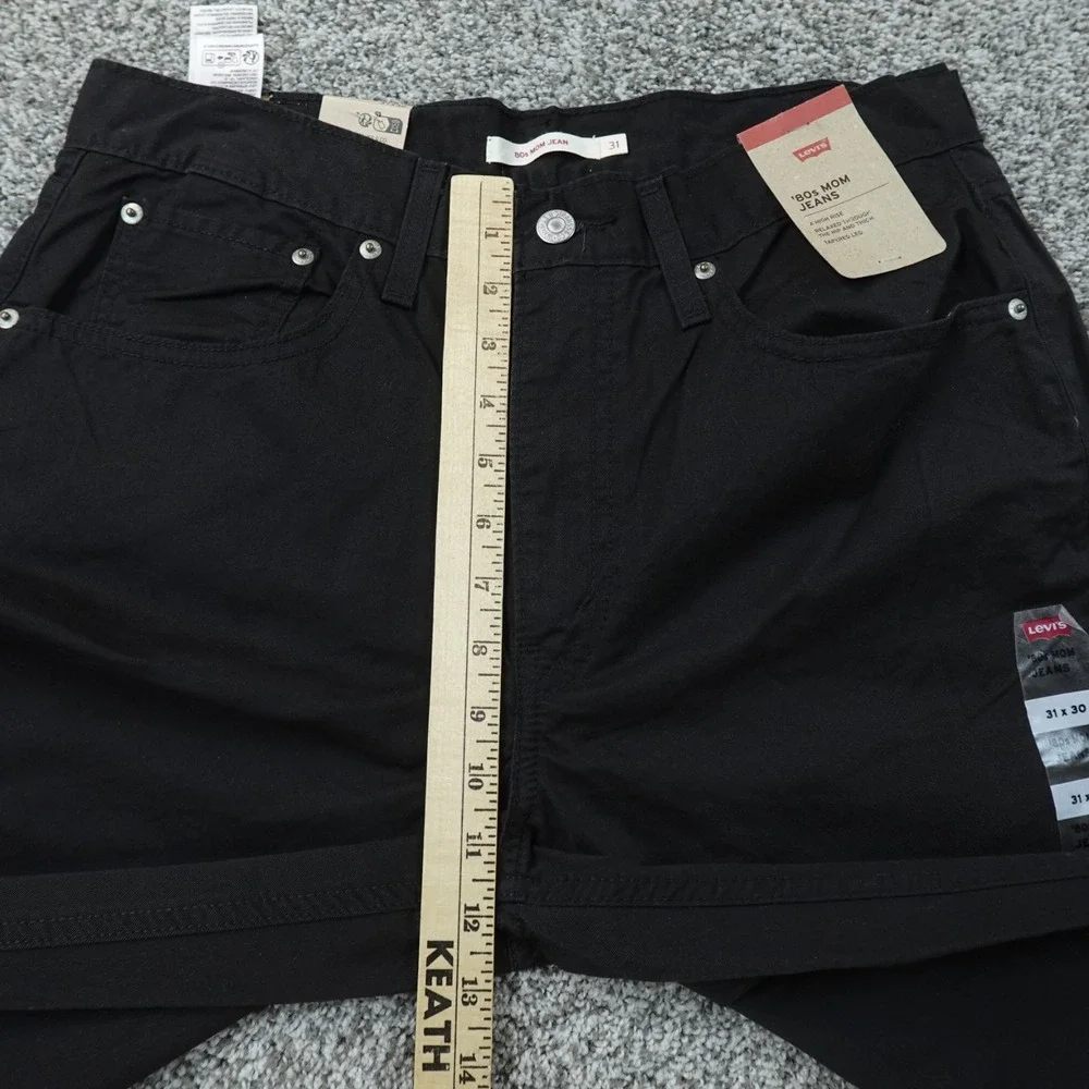 NEW Levis Jeans Mens 31 Dark Black Denim Pants 80s Mom Jean High Rise Tapered